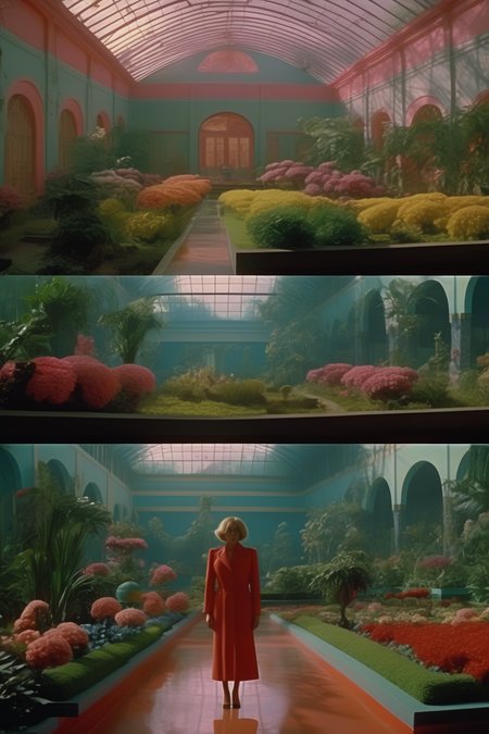 <lora:Director Pedro Almodovar style:1>Director Pedro Almodovar style - noboby, a scene filmedall elementscolorful garden, misty atmosphere, cold color-blocking photography, insanely detailed and intricate + hypermaximalist + intimidating + hyper realistic + super detailed + cinematic atmosphere + sun lighting