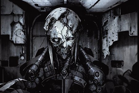 ((broken male body android)), (internal details inside android head), melted metal, (open wound), dry torn skin, infestation, infection, contamination, (explosion marks on the body), ((gunshot damage on walls and body)), ((leaking black slime)), ((explosion marks)), <lora:Blame!:1>, ((torn skin)),  <lora:bodhor:0.8>,  OrganicBiomArt,  dim light, heavy black and white, ((smoke and fog city background)), <lora:factoryRuins_v10:0.3>, (steel factory, old film, faded film) (dim lit room:1.4)<lora:epiNoiseoffset_v2:1.2> <lora:destroyedportrait_200:0.3>, bird view corner pov