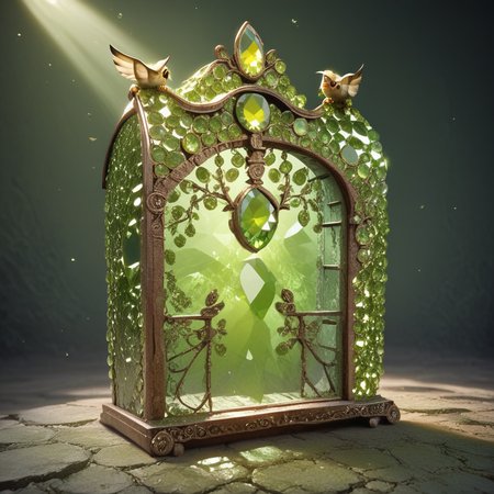 embedding:lazyup, owl made of hud_per1d0t_wrld, green gemstone, crystal, gem, shiny, perched in an ancient library with crystal bookshelves and glowing runes, scholarly ambiance, warm golden hour lighting, intricate carvings <lora:hud_per1d0t_wrld_XLP:1.2000000000000002> <lora:TrendCraft_The_Peoples_Style_Detailer-v2.0A-3_13_2025-PonyXL:0.4000000000000001>