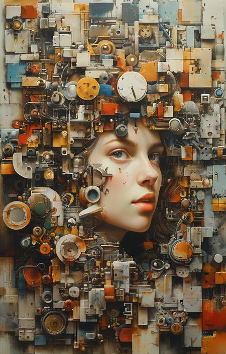 masterpiece,best quality,<lora:tbh244-sdxl:0.9>,illustration,style of Exploded assembly
 tech genius teenage girl