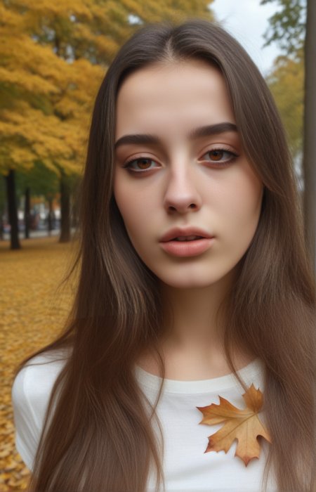 Stable_Yogis_PDXL_Positives <lora:Virtual_Babes_1_By_Stable_Yogi_SDXL8:0.8>
 88babes-girl88, long hair,  brown hair, realistic, brown eyes, face close up, red shirt, 
beautiful, realistic, real_life.
 (( wearing Layered top,   city park with autumn leaves , face close up))