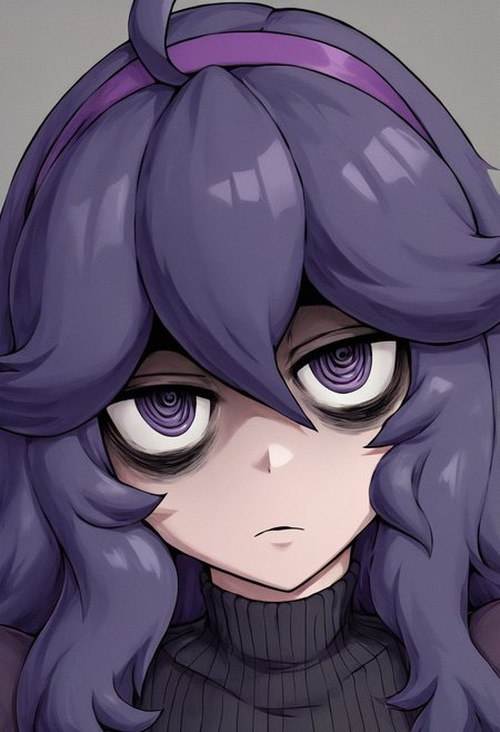 masterpiece, (absurdres:1.1), best quality, elegant, (great composition), <lora:conceptBagsUnderEyes_v10:1>, bags under eyes, petite face, cute face, pretty face, <lora:epiNoiseoffset_v2:1.2>, (dark:1.3), depressed, expressionless, purple hair, (empty eyes:1.2), bob cut, short hair, Hex_Maniac_(Pokemon), 1980s Fantasy Style, vivid color