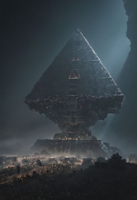 (pastel neon niji colors, terraforming mecha-Pyramid Like drdnght machine hovering above planet earth 20000 bc), 
atmospheric haze, Film grain, cinematic film still, highly detailed, high budget, cinemascope, moody, epic, OverallDetail, gorgeous, 2000s vintage RAW photo, photorealistic, candid camera, color graded cinematic, eye catchlights, atmospheric lighting, skin pores, imperfections, natural, shallow dof,
extremely detailed, drdnght machine, Temple Ruin, industrialbuilding, spstation,
