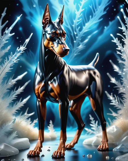 score_9, score_8_up, score_7_up, intricate details, rating_safe,
<lora:BioIceCrystalsPONY:1>, 1boy(made out of Jed-Blmicry, bioluminiscence, translucent,
feral furry, Doberman,
full body, looking at the viewer, solo, smiling), detailed background, depth of field, subsurface scattering, 
<lora:ral-chrosc-clr:0.3>, ral-chrosc-clr,
<lora:xl_more_art-full_v1:0.3>,
<lora:add-detail-xl:0.3>