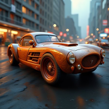 1car, outdoor, W00dF4nt4sy, highly detailed, 4k, precise, semirealistic