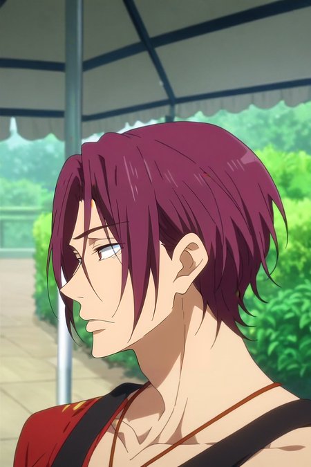 score_9, score_8_up, score_7_up, source_anime, anime screencap, anime coloring, official style, , upper body, depth of field, 1boy, solo, male focus, <lora:rin_matsuoka_pony:0.94>, rin_matsuoka, , , gazebo, , <lora:sdxl_lightning_8step_lora:1>
