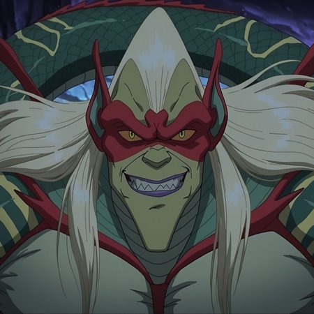 2d, 1boy, solo, Lordcedric, male, man, manly, naga, humanoid, long hair, light yellow hair, snake tail, long tail, legless, colored skin, multicolored body, purple lips, muscular, muscular male, skin markings, scalie, scales, sharp teeth, black eyes, green irises, yellow sclera

BREAK smirk, close up, face focus, looking at viewer, smirk

BREAK best quality, amazing quality, very aesthetic, absurdres, newest, masterpiece, high quality, 