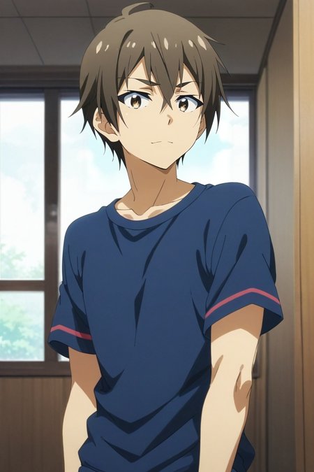 score_9, score_8_up, score_7_up, source_anime, rating_safe, intricate details, , looking at viewer, , 1boy, solo, male focus, <lora:hideki_nishimura_pony:0.88>, hideki_nishimura, brown hair, brown eyes, short hair, hair between eyes, ahoge, straight-on, cold, ice, indoors, leaning back, smirk, , <lora:sdxl_lightning_8step_lora:1>