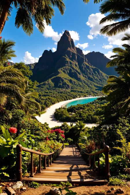 photo, photography, Fujifilm XT3 Viltrox, Bora Bora, French Polynesia landscape, noon, very intricate, very detailed, realistic. sharp, colorful, film grain, high contrast, <lora:Hand v2:1> <lora:Anti-Blur:1> <lora:Insane Detail Slider:0.5>  <lora:Flux.1_Turbo_Detailer:0.6> <lora:flux.1_lora_flyway_Epic-detail_v2:0.6>