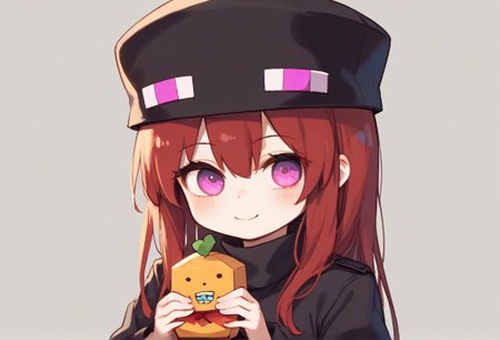 enderman-chan, enderman hat, black hat, chibi, a sizable bell, by Alberto Giacometti, Ambient Occlusion, a verdant overgrown Terracotta Army, Art on Instagram, a cute thorn, fauvist, 1girl, solo, colourful, score_9, score_8_up, score_7_up, masterpiece, best quality, very aesthetic