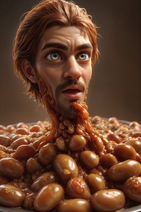 a baked bean <lora:detailed_notrigger:1> <lora:DetailMaximizer:1> <lora:SDXLFaeTastic2400:0.8>  <lora:M05_Intensify:0.2>