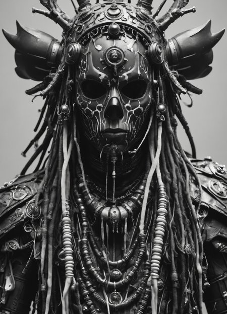 Rammellzee, Nicholas Alan Cope, close up, <lora:add-detail-xl:1>