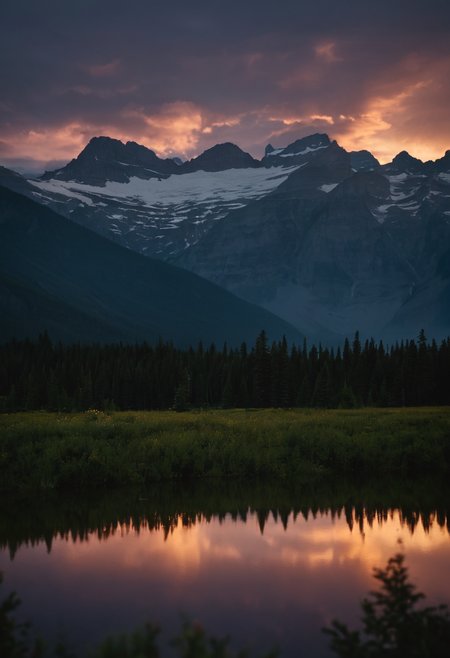 cinematic film still photo of massive mountains, majestic, blurry trees in foreground, detailed landscape photography, glacier national park, national geographic, colorful dusk sky, supercell clouds
In cinematic film style, rule of thirds style, sharp focus, detailed image, high quality cinematic photography, dramatic light style, cinematic background, cinematic contrast, cinematic saturation, cinematic film color style, visual artistic composition style, cinematic film style, photorealistic, shallow depth of field, vignette, highly detailed, high budget, bokeh, cinemascope, moody, epic, gorgeous, film grain, grainy
