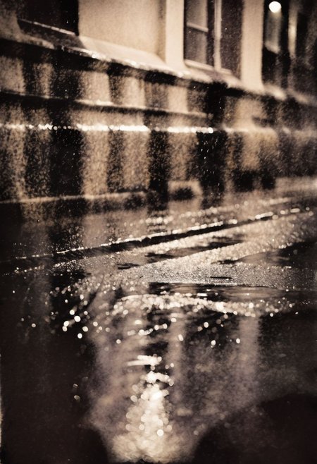 lith_argenta_beh1r,  instagram photo, a rainy and dark street in europe at midnight, hard shadows, film grain