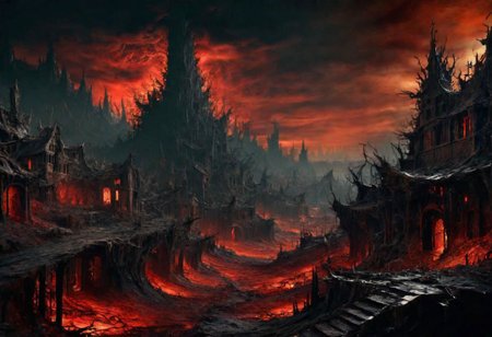EdobHorrorLandscape,
ghst-3000, OverallDetail,
A landscape of a curse village in europe,
red sky,
hopeless, nightmare, broken lights, dark ambiant,
HDR, HD textures, intricated details, 8k,