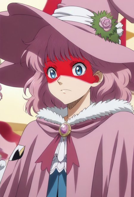 <lora:SlimesDorothy:1>, slimes_dorothyunsworth, pink witch hat, blue eyes with a pink outline, pink hair,,,,,,,,,,,,,,,,,,,,anime coloring, anime screencap, 1girl,Solo ,, anime,,,,official art,Uncensored,Unedited ,,,,,,,,,,,,,,,,,,,,,,,,