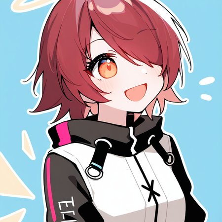 1girl,solo,exusiai \(arknights\),smile,happy,portrait,,<lora:RR:1>, masterpiece, best quality, very aesthetic, absurdres