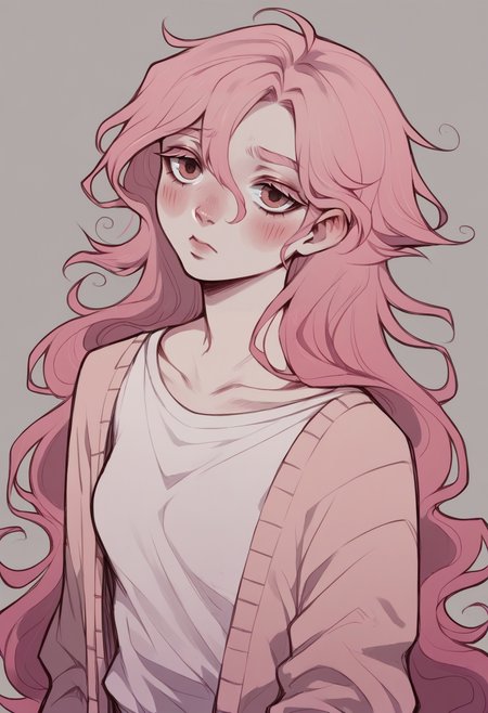 score_9, score_8_up, score_7_up, score_6_up, score_5_up,   <lora:DKXLP:1> dk, 1girl, long hair, blush, pink hair,