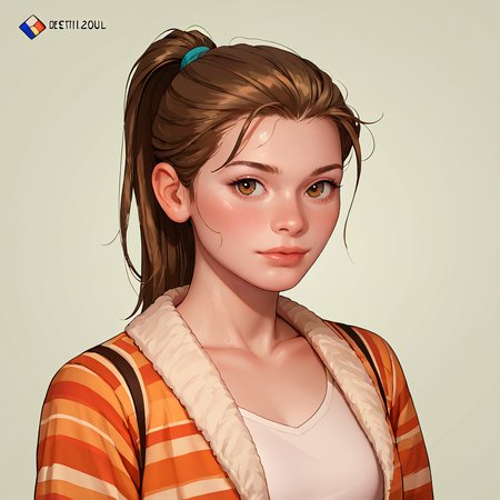 score_9, score_8_up, score_7_up,1girl, brown hair,solo,ponytail,destijl, hetero,dressed,<lora:DeStijl:1>