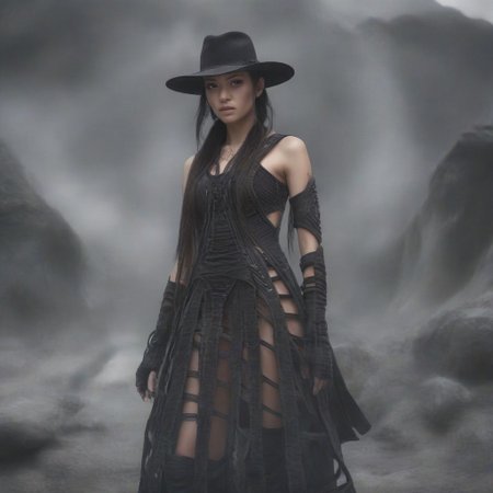 ((masterpiece, best quality, highly detailed)), cowboy shot, an asian woman, stunning looks, demobaza, demobaza, The Hateful Eight film style, ((tall hat:1.3)), ((holstered guns, (((holding guns))), six shooter in each hand, pointing at viewer, rifle in both hands:1.5)), (wearing western gunfighter clothes, shirt, pants, black boots,) in  wild western town, desert background, lantern lights, short hair, brown eyes, demobaza, indian style, wild western