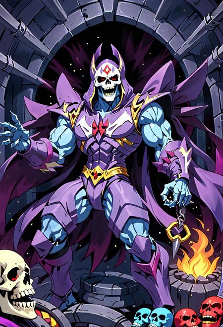 skeletor in his secret lair laughing maniacally