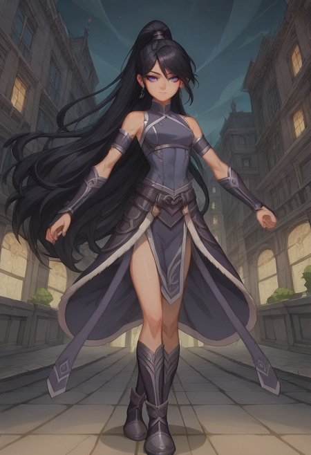 score_9, score_8_up, score_7_up, absurdres, intricate details, masterpiece, best quality, expressiveh, source_anime, screencap, high quality cg, 8k, best quality,
1girl, female focus, solo,
(Petite, hourglass figure,)
(Jin, black hair, very long hair, ponytail, purple eyes, metalbending outfit, metal gauntlets, metal boots,)
Outdoors, (neon city scape, night time), dynamic angle, dim lighting, dynamic pose,
(Fighting pose, dynamic pose, dynamic fighting pose, metal whip from wrist, speech bubble that reads "who wants mommy's belt)