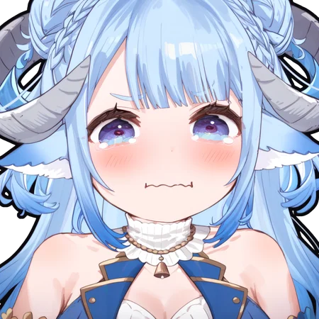 score_9_up, score_8_up, score_7_up, score_6_up, 1girl, (MinaiAruma:1.1), blue hair, (waistcoat:0.6), aquacrying, wavy mouth, closed mouth, tearing up, face focus, black background, <lora:concept_aquacrying_ponyXL:0.6>, (cleavage:0.5), <lora:MinaiArumaXL_autismmixPony:1.1>, rating_safe, sfw, masterpiece, newest, absurdres