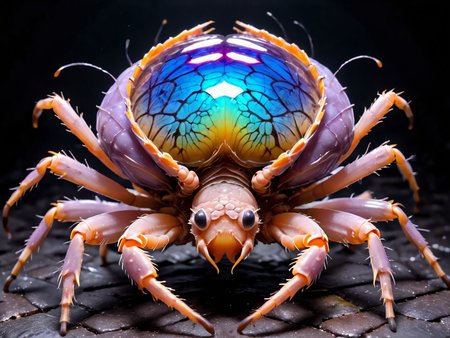 mid-distance shot, candid nature shot, grotesque monster, (pincers:1.6)