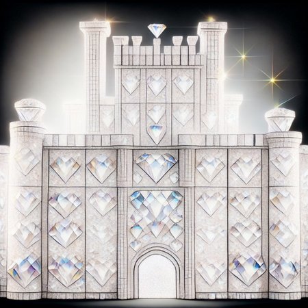 (photorealistic), castle made of diamonds, iridescent, score_9
