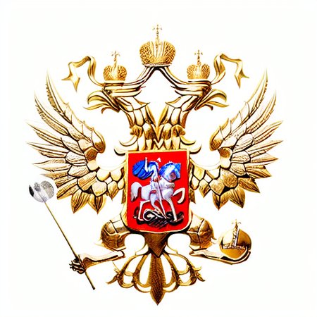 The State Coat of Arms of Russia covered with gold.