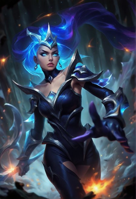 photorealistic, real aesthetic, masterpiece, high quality, Diana, (League of Legends), action shot, outerspace background, shallow depth of field, detailed background, dynamic angle, volumetric lighting, high resolution