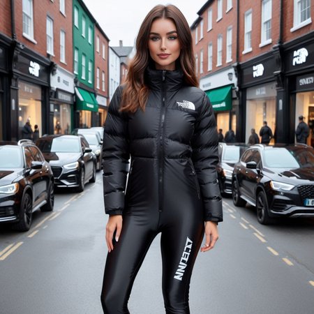 cute irish slim skinny woman wearing a spandex_leggings_jumpsuit and ((long knee length)) black tnf_nuptse jacket, hyperdetailed photography,4k textures,intricate details,4k resolution   car scene
 <lora:pufferdown_tnf_nuptse:0.4> <lora:sdxl_spandex_leggings_v2:0.7>