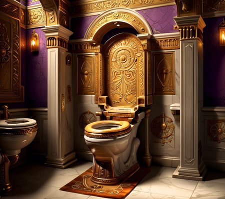 <lora:CulturePunkAI_2:.9>ByzancPunkAI   toilet  Highly detailed, amazing, Impressive lighting, vibrant colors, Ultra Realistic, High quality, Highly detailed, trending on artstation