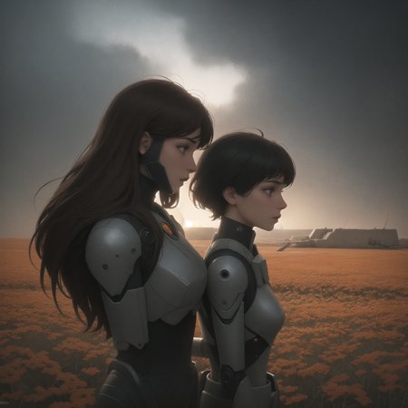 1girl, pretty Redshift render, stylized, 3/4 view profile of a Shadowy Haunted ("The Gulf War":1.3) , simple Kodak Ektar background, crowded flower field with Yew, Foggy conditions, FOV 90 degrees, sculpture art, <lora:biomanic:.8>cyborg, (romanticism art by Jean-Baptiste Carpeaux:0.7) , (Tom Bagshaw:1.1) , Dynamic, Energetic, Cubo-futurism, split lighting, Circular polarizer, Colorless, intricate, dark orange mist, award winning, artstation.  <lora:sdxl_lightning_4step_lora:1> <lora:Simon Stalenhag:.8> Simon Stålenhag Style