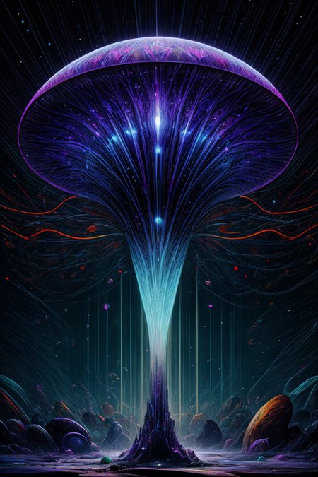realistic,best quality,a giant delicate mushroom made of opal in a futuristic city center,integrated computer circuitry in stem,ray tracing,glowing light particles,the early morning light,adorned with glistening techno dewdrops. in the background beautiful futuristic rave party,divine iridescent glowing,opalescent textures,volumetric light,ethereal,sparkling,light inside body,bioluminescence,highly detailed,sharp focus,<lora:add_detail:1>,cyber punk,psychedelic,<lora:GemTech:0.1>,gemtech,emerald,<lora:ral-colorswirl-sd15:0.8>,ral-colorswirl,