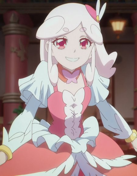 score_9, score_8_up, score_7_up, anime screencap, solo,1girl,kaguyahp, smile,  dress, hair ornament, looking at viewer, jewelry, cowboy shot,small breasts,<lora:kaguyahp_pony:1>