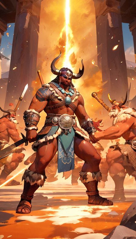 anime artwork Cinematic scene, hero view, d4b barbarian <lora:diablo_4_barbarian_xl_v1:1>, action pose, detailed background, masterpiece, best quality, high quality, absurdres . anime style, key visual, vibrant, studio anime, highly detailed