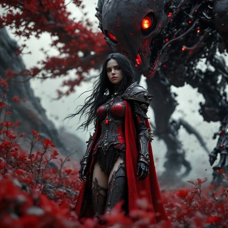 armavena girl death in a scarlet black cloak, very detailed, cinematic, darkness <lora:armavena:1>