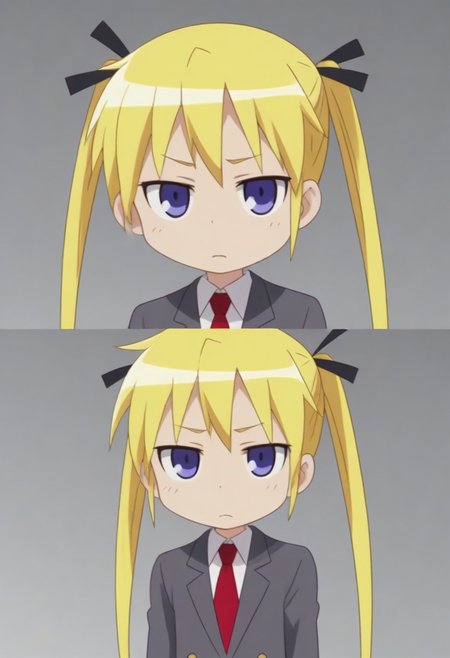 source_anime, anime screencap, source_anime, auratheguillotine, anime screencap, masterpiece, source_anime, shiny skin,,,,,,,sonyakmb, blonde hair, long hair, twintails, hair ribbon, purple eyes,, school uniform,