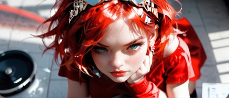 score_9, score_8_up, score_7_up, best quality, masterpiece, 3d, 1girl,solo, short hair, big breasts, from above, Red short dress, looking at viewer, (spread legs), thighhighs,cute face,  half kneeling, {{{underground parking lot}}},  <lora:Expressive_H-000001:0.8>, expressiveH, <lora:Fant5yP0ny:0.9>,  <lora:Pony_DetailV1.0:0.9>