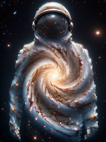 astronaut <lora:Spiral_Galaxies_SDXL:0.9> mad-spiral-galaxy, (masterpiece:1.2), best quality, (hyperdetailed, highest detailed:1.2), high resolution textures