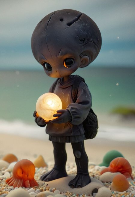 subsurface scattering, TsuiFroppyCos By tim burton, hermit crab in translucent sss black Skull at the ocean, Large waves, Sand, marbles , 
atmospheric haze, Film grain, cinematic film still, shallow depth of field, highly detailed, high budget, cinemascope, moody, epic, OverallDetail, 2000s vintage RAW photo, photorealistic, candid camera, color graded cinematic, atmospheric lighting, imperfections, natural, shallow dof