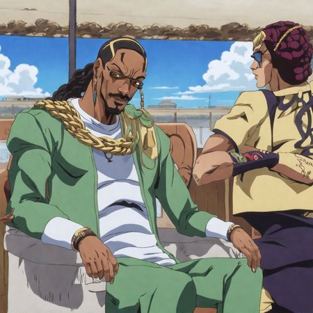 Snoop Dogg  JojosoStyle <lora:SDXL-JojosoStyle-Lora-v2-r16:0.8>