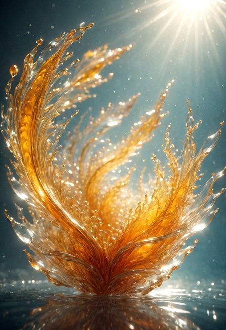 An abstract shape, amazingly fluid, made of glass, detailed, 3d fractals, light particles, water drops, shimmering light, surreal, ink, smooth, shimmering, glow, cinematice contrast, Glow, backlight 
16k