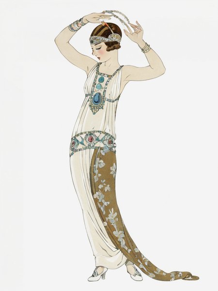 <lora:sdxl_George barbier v1.0:0.8>,george barbier,white background,  1920s fashion, 1girl, solo, dress, closed eyes, simple background, full body, bracelet, jewelry, standing, white dress, hands up, white footwear, masterpiece, best quality,absurdres,highres,ultra detailed,official art,
BREAK