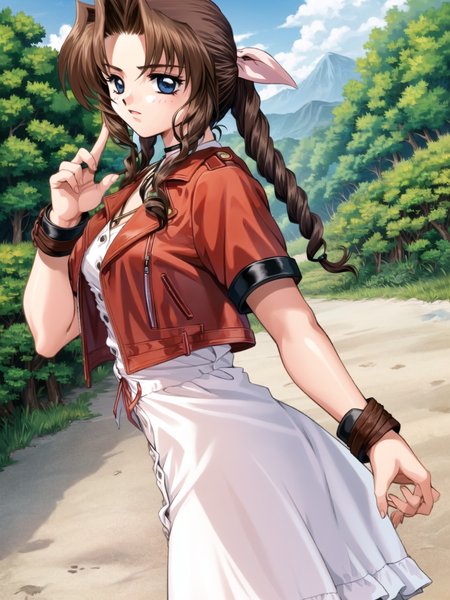 tachi-e, 

<lora:moon-v2:1.0>

cowboy shot, dynamic pose,   corneo_aerith