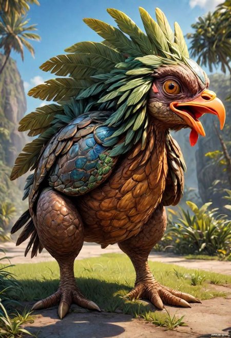 masterpiece, best_quality, ultra-detailed, very detailed, nsfw, shallow depth of field, (skin texture), (realistic texture skin), 
breathtaking, hyperrealistic, hyperdetailed, maximum fidelity, ultra high detail, ultra HD, Panavision Millennium DXL2 8k professional RAW photography gigantic rock chicken head and neck, turtle shell body, 2 legs, <lora:LoromXL_Druidic_Naturalism_v1:0.3>, luminous reflections, rtx on, subsurface scattering, dynamic hdr tone mapping, volumetric lighting, screenspace reflection, Physically-Based Rendering, Unity Wt environmental water
covered in druidic rock armor, luminous reflections, rtx on, subsurface scattering, dynamic hdr tone mapping, volumetric lighting, screenspace reflection, Physically-Based Rendering, environmental stone