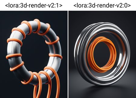 3D render, of a close up of a metal ring with orange cords tied to it, product render, beautiful, clean digital render, circular, product design shot, concept illustration, rendered in cinema 4d, shaped like a torus ring, high contrast, dark background <lora:3d-render-v2:1>