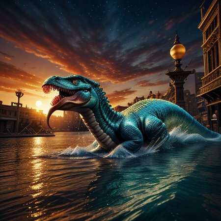 A reality distortion,Hyperrealistic, splash art, concept art, mid shot, intricately detailed, color depth, angle, side light, colorful background objects warping, melting, float, bend, twist, and stretch, Sharp image, 4k, 8k,, Detailed and Intricate, Cinematic, Dynamic Lighting, 4d dinosaur, 
OverallDetail