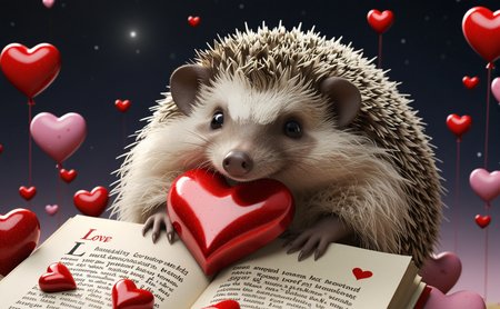 (animal:(Hedgehog:1.27)),  (mood: (Naughty:1.44), mischievous grin, wink, playful attitude) , , (object:(entoptic fractals:1.24) (manuscript:1.14) (microwave:0.66)) (location:(desert:0.66),(space elevator:0.66)), (Valentines Day:1.25), (romantic scene:1.3), showing (love:1.2) and (affection:1.15), too many hearts(epic:1.2), trending on artstation, (high quality:1.2), (masterpiece:1.2), high details, incredibly absurdres, colorful), ,,(Japonism:1.13),,(Charlie Adlard Style:1.42) (Soejima Shigenori Style:1.38), , (lower_body:0.66) (Astrophotography:1.16)
